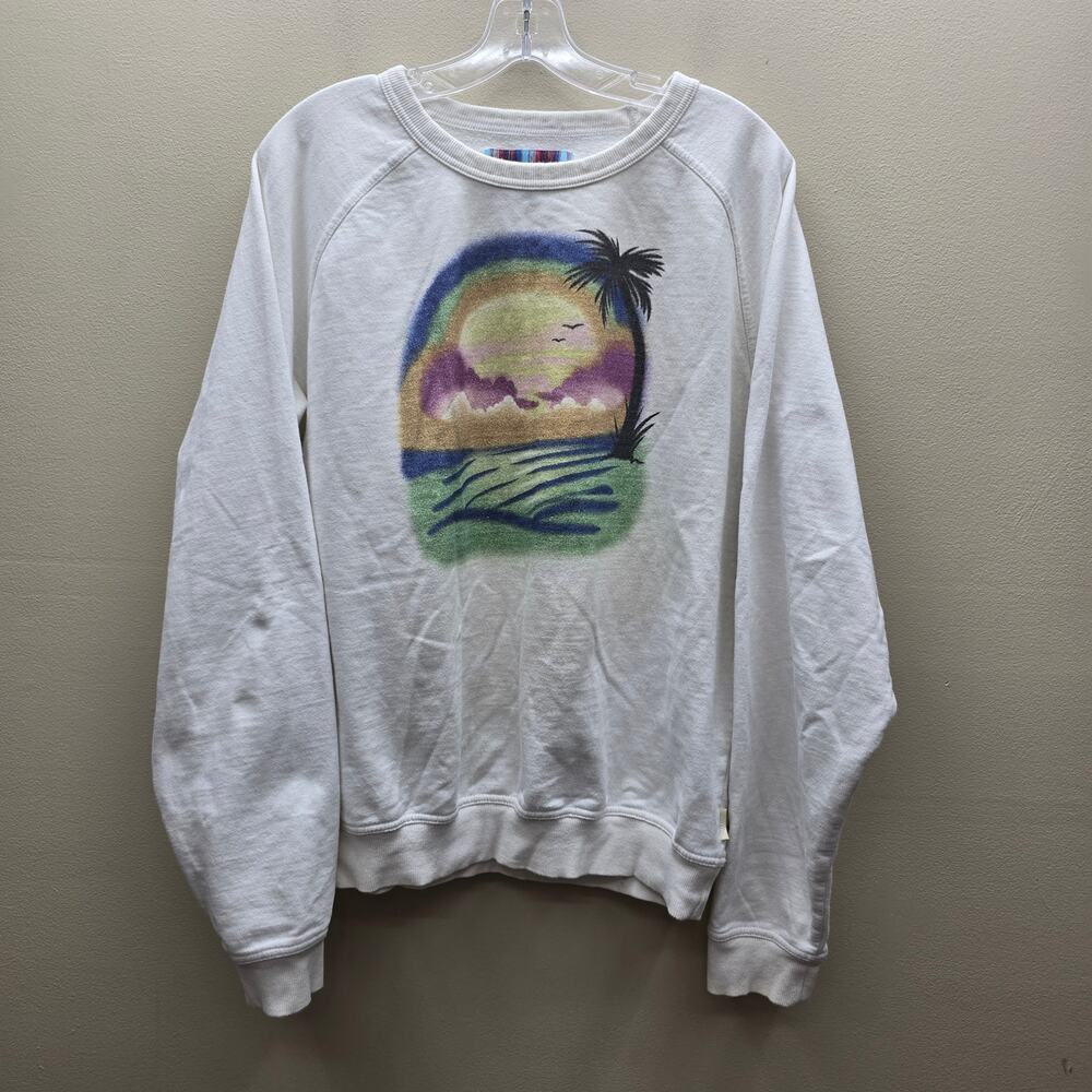 Urban Outfitters Sweatshirt Size Medium Palm Tree Graphic Print Vacation White
